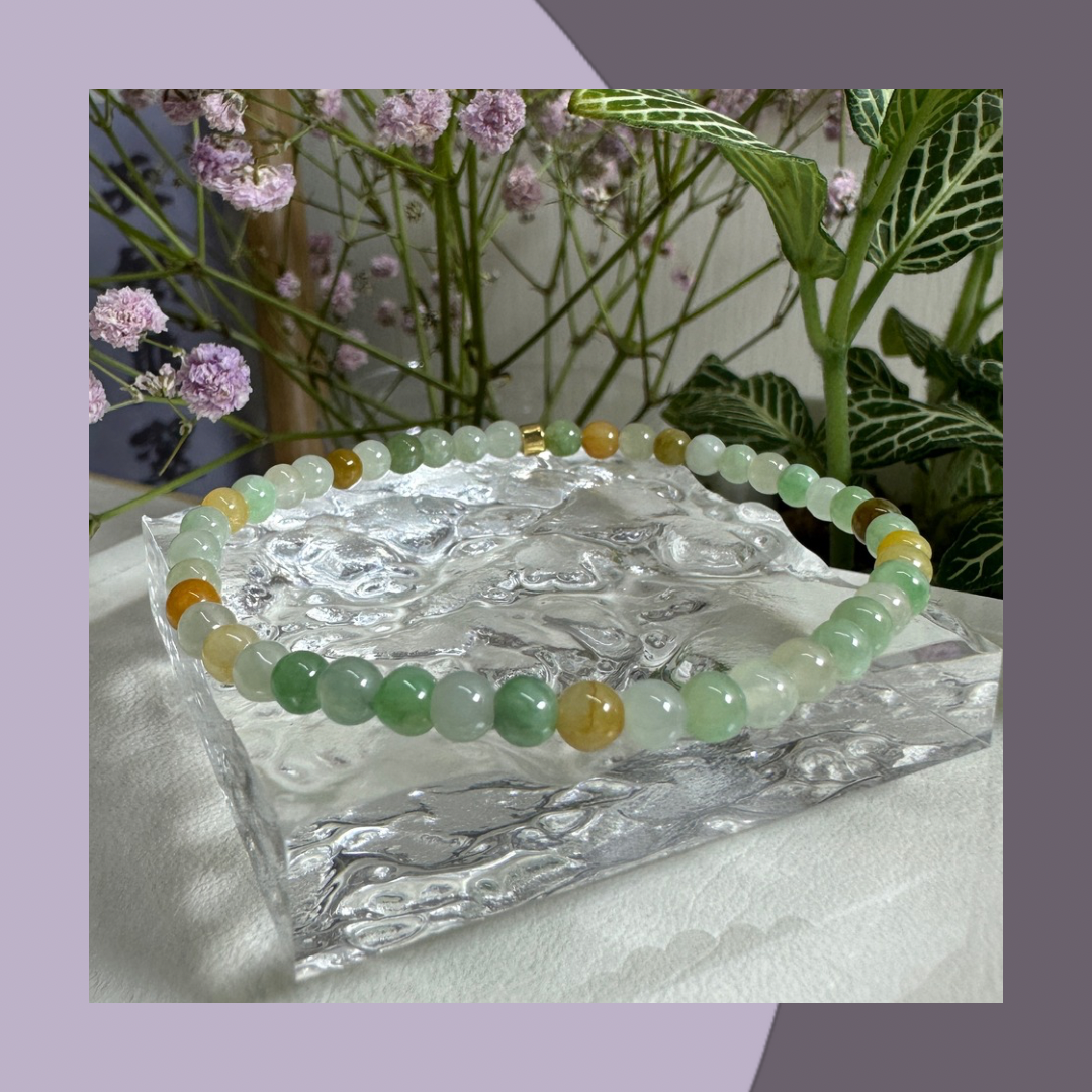Duobao Jadeite Millet Bead Jadeite Bracelet · Natural Burmese Jadeite | M02008