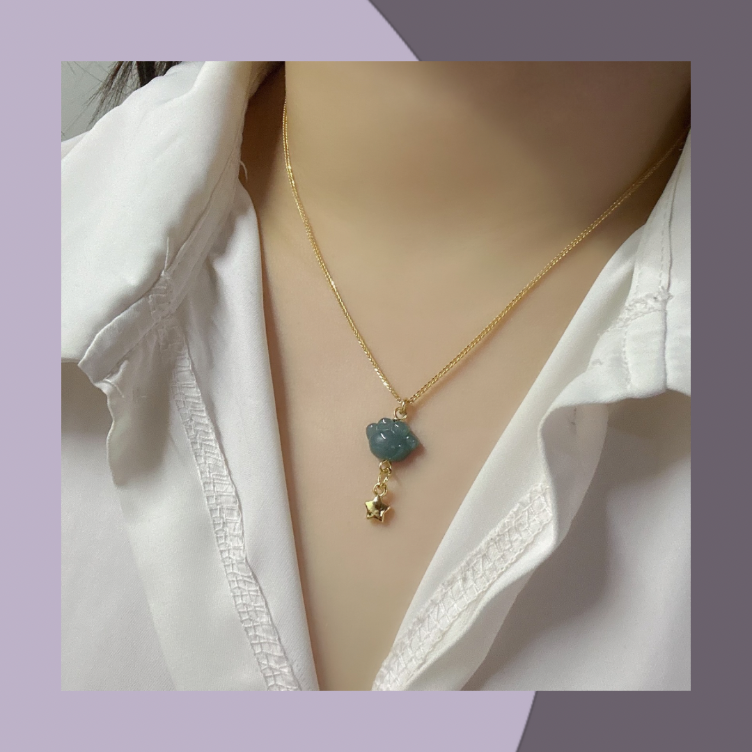 <自家系列> 🐾 貓掌翡翠頸鏈 · 天然翡翠A貨| M01603