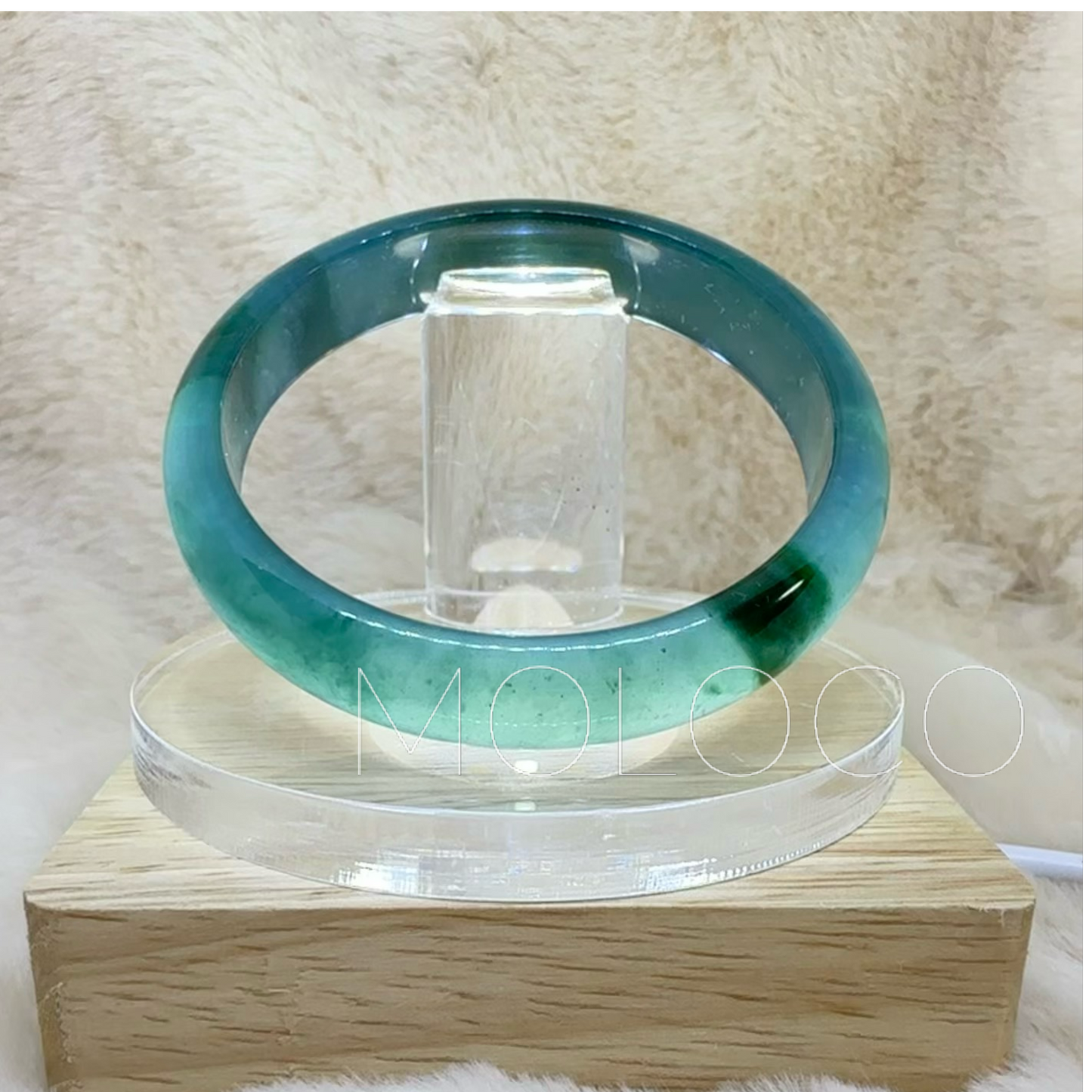 🧊冰種綠翡翠手鐲 · 天然翡翠(危地馬拉料)| M02403