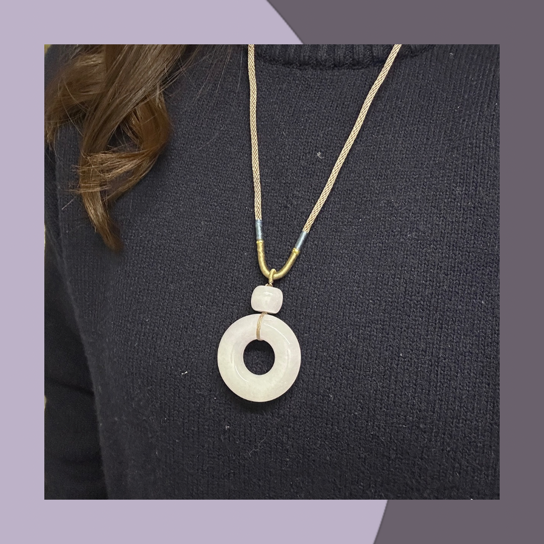 紫翡翠大甜甜圈翡翠頸繩 · 天然緬甸翡翠| M01723