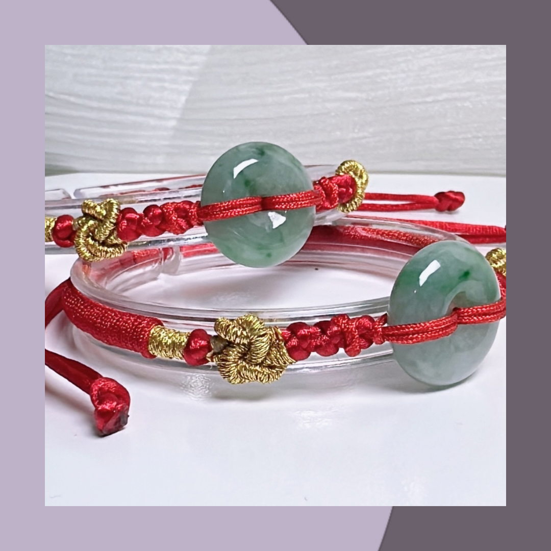 飄陽綠平安扣翡翠手繩 · 天然緬甸翡翠