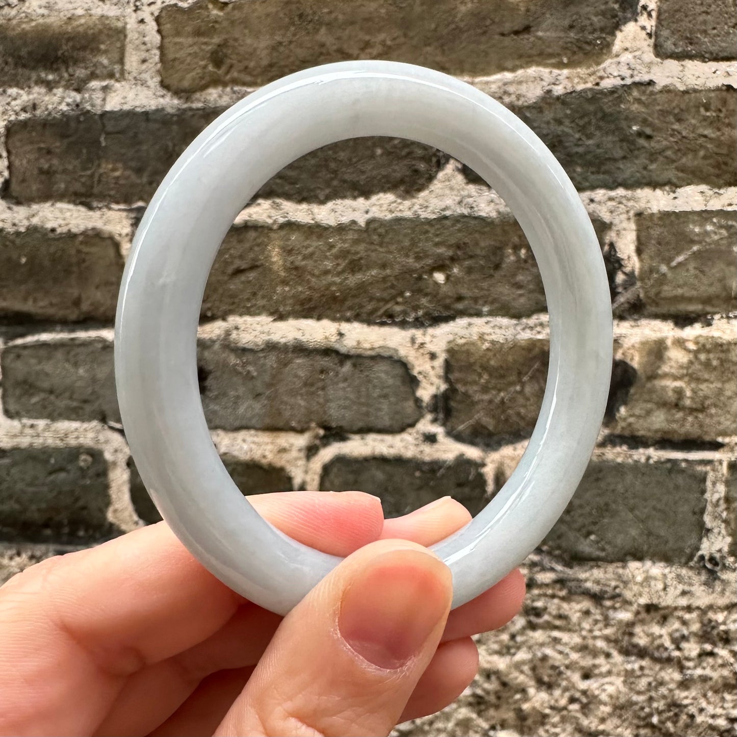 Sky Blue Jade Bangle Bracelet · Natural Burmese Jade | M02601