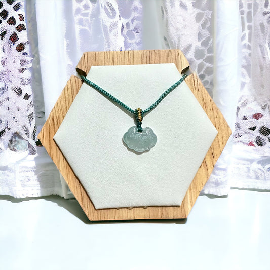 Sky Blue Ruyi Lock Jadeite Necklace | Natural Burmese Jadeite M01601