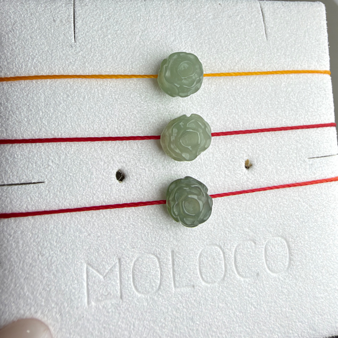 《Moloco Jade • Minimal》
極簡系列翡翠玫瑰手繩 · 天然緬甸翡翠| M04008