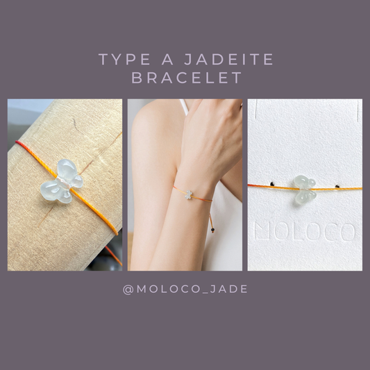 《Moloco Jade • Minimal》
極簡系列翡翠蝴蝶結手繩 · 天然緬甸翡翠| M04016