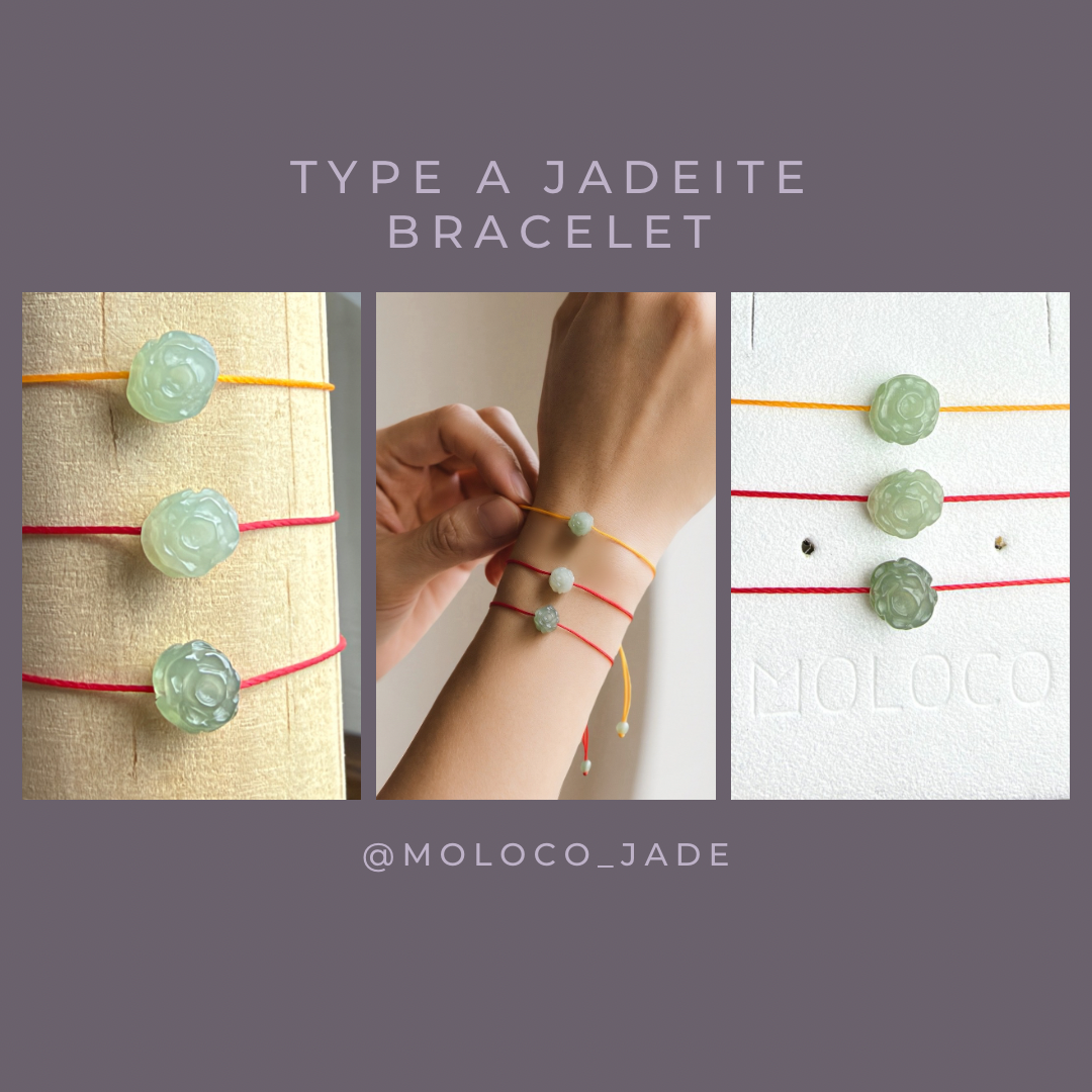 《Moloco Jade • Minimal》
極簡系列翡翠玫瑰手繩 · 天然緬甸翡翠| M04008