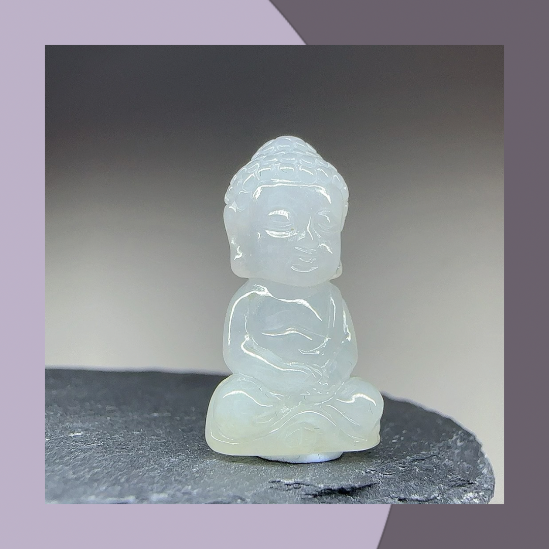 BB Buddha Ornament · Natural Burmese Jade | M08001