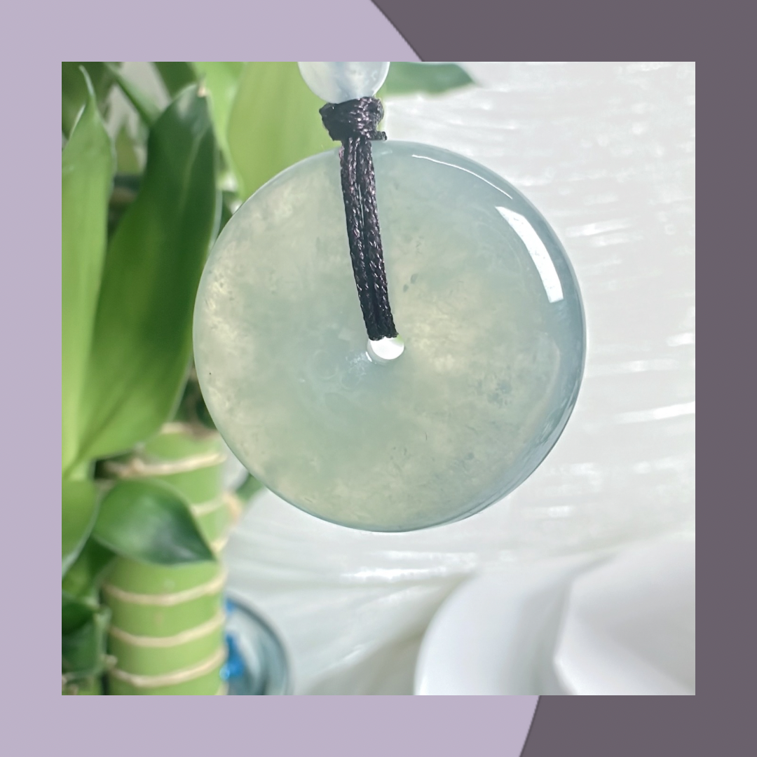 冰晴水翡翠平安扣頸繩