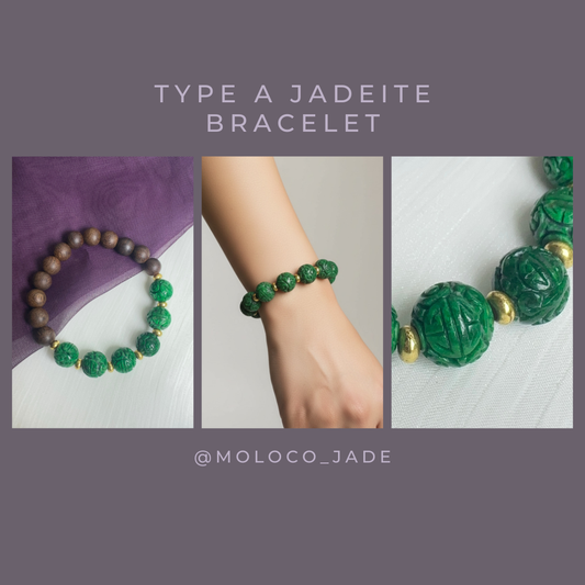 乾青仿古翡翠綠木珠鏈 • 天然緬甸翡翠 ｜ M03468