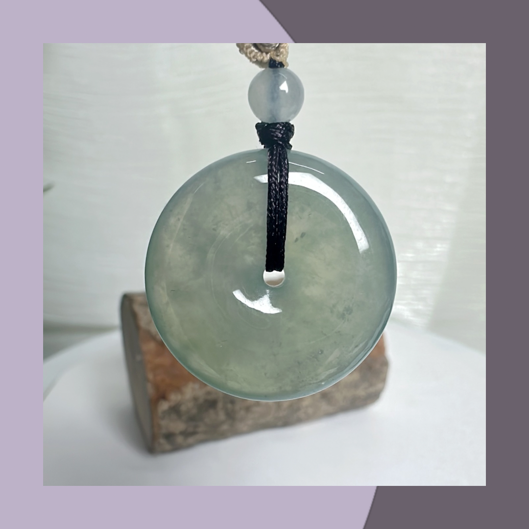 冰晴水翡翠平安扣頸繩