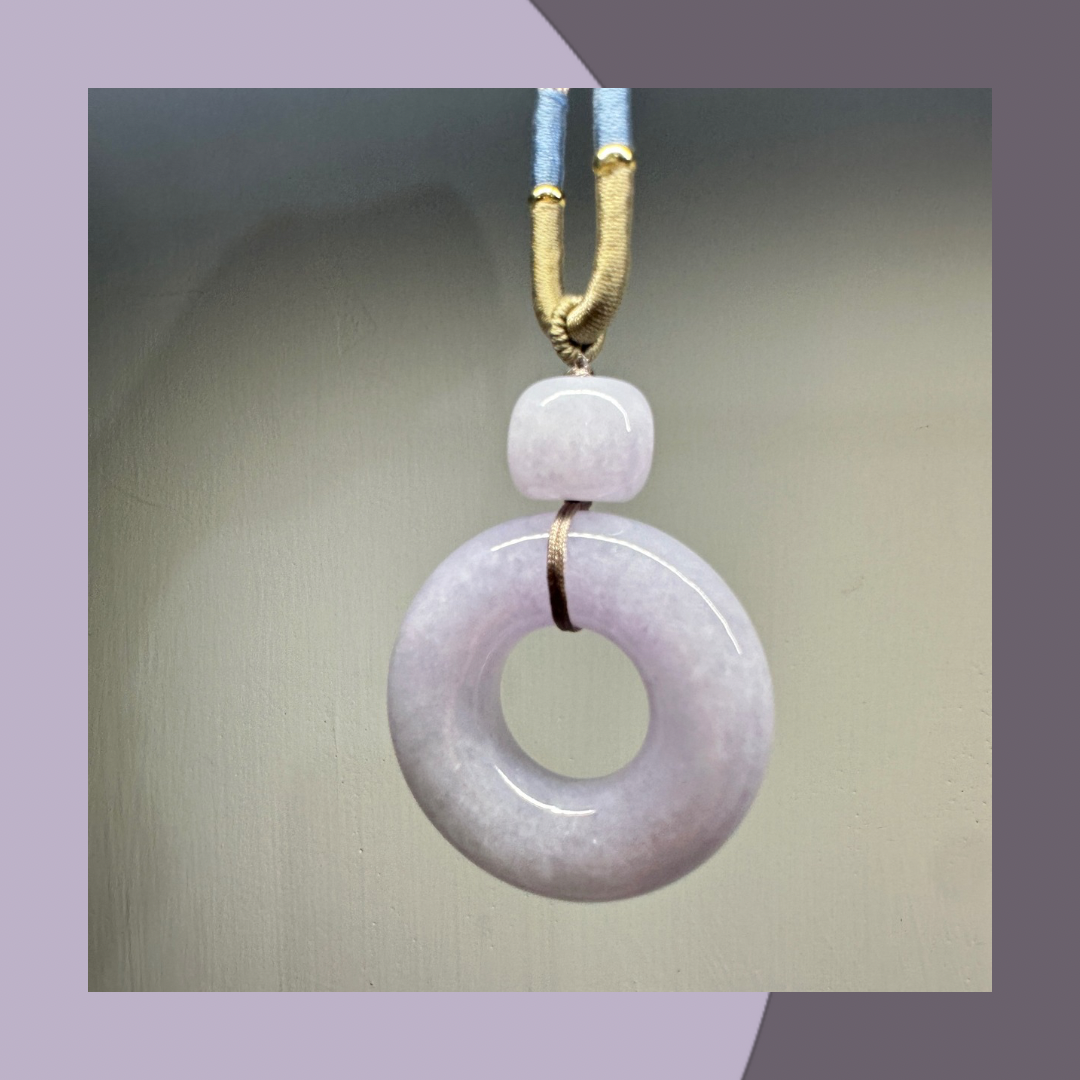 紫翡翠大甜甜圈翡翠頸繩 · 天然緬甸翡翠｜ M01723