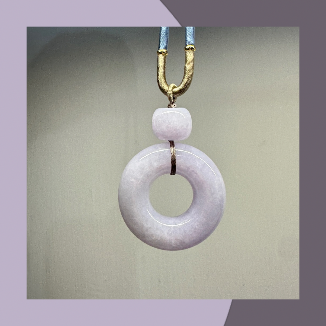 紫翡翠大甜甜圈翡翠頸繩 · 天然緬甸翡翠｜ M01723