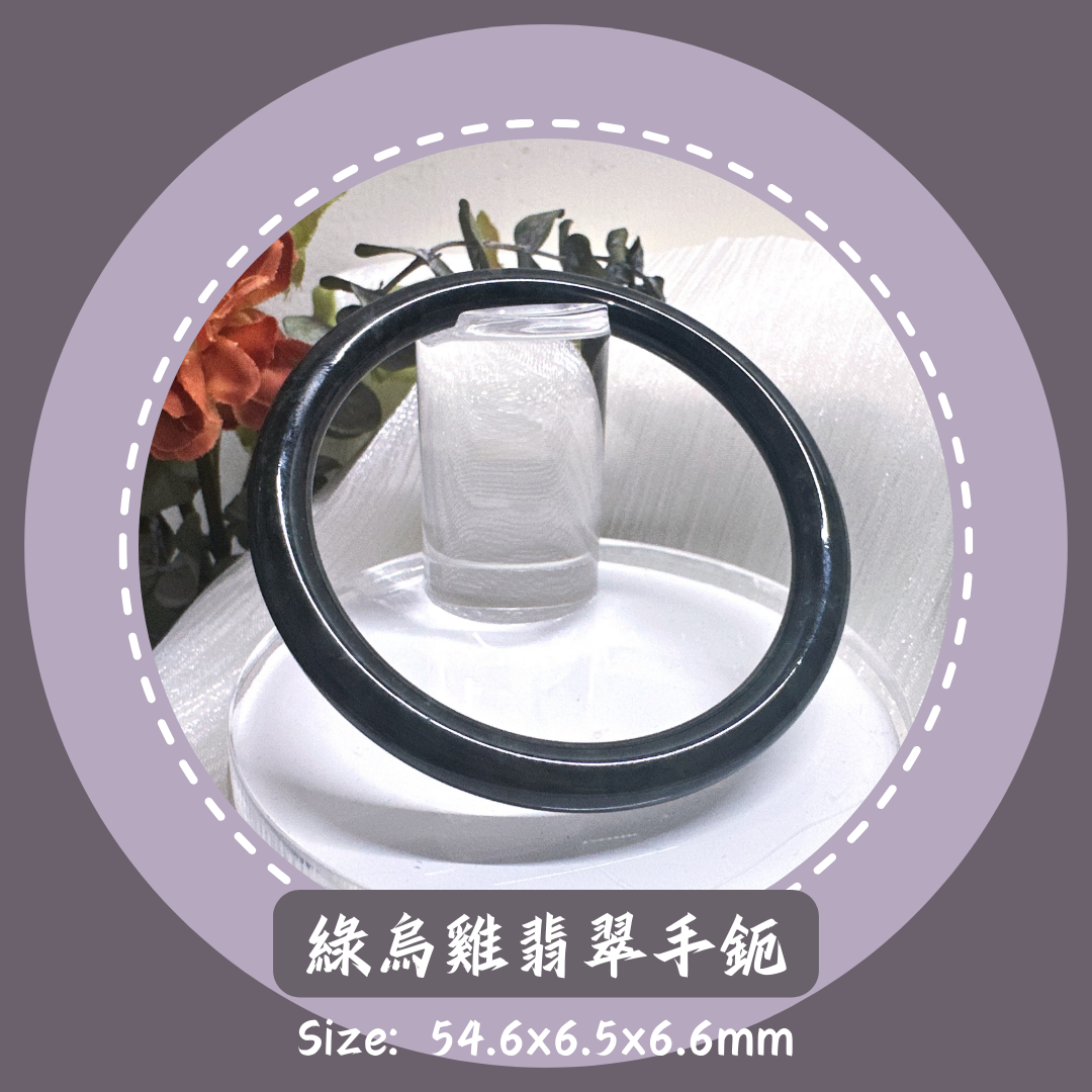 綠烏雞翡翠手鐲 · 天然緬甸翡翠｜ M02809