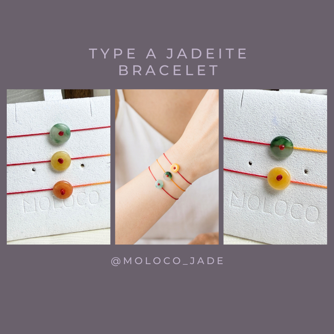 《Moloco Jade • Minimal》
極簡系列翡翠平安扣手繩 · 天然緬甸翡翠| M04006