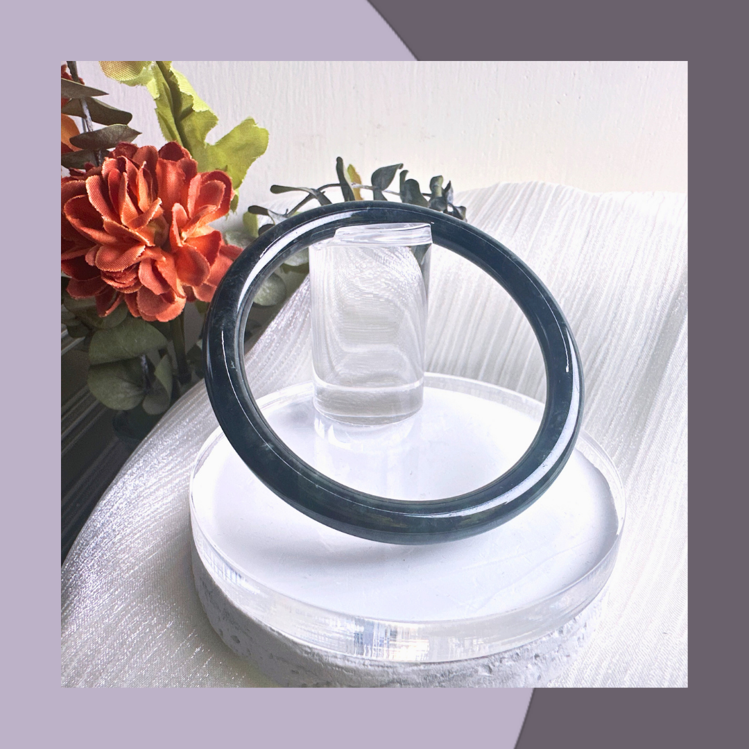 綠烏雞翡翠手鐲 · 天然緬甸翡翠｜ M02809