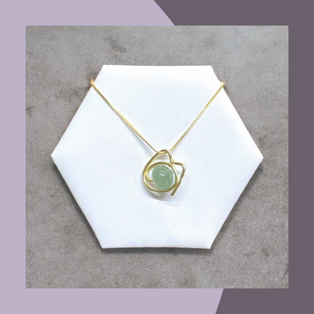 &lt;Own Series&gt; Ice Green Jade Drum Beads🐱Cat Shape Pendant Necklace·Natural Burmese Jade｜M01472