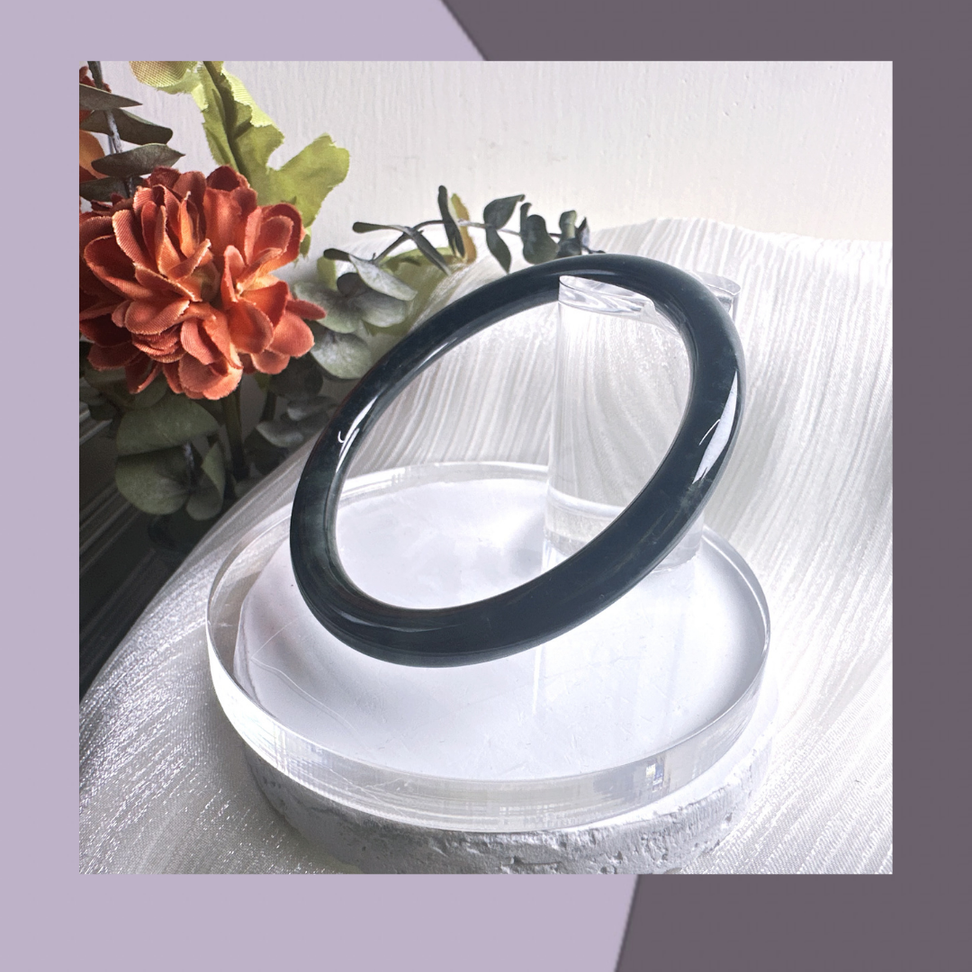 綠烏雞翡翠手鐲 · 天然緬甸翡翠｜ M02809