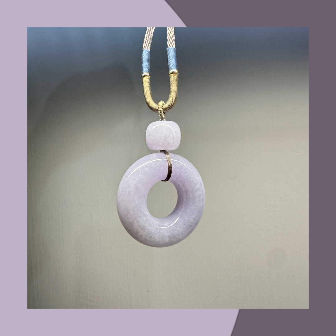 紫翡翠大甜甜圈翡翠頸繩 · 天然緬甸翡翠｜ M01723