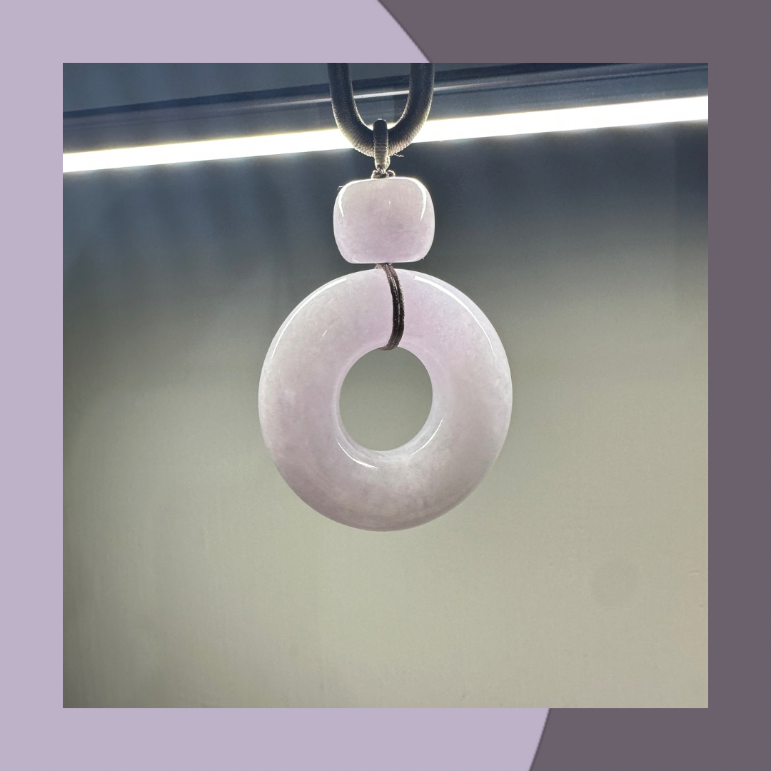 紫翡翠大甜甜圈翡翠頸繩 · 天然緬甸翡翠｜ M01723