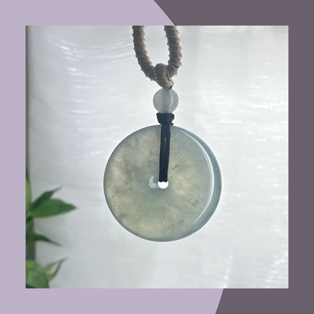 冰晴水翡翠平安扣頸繩