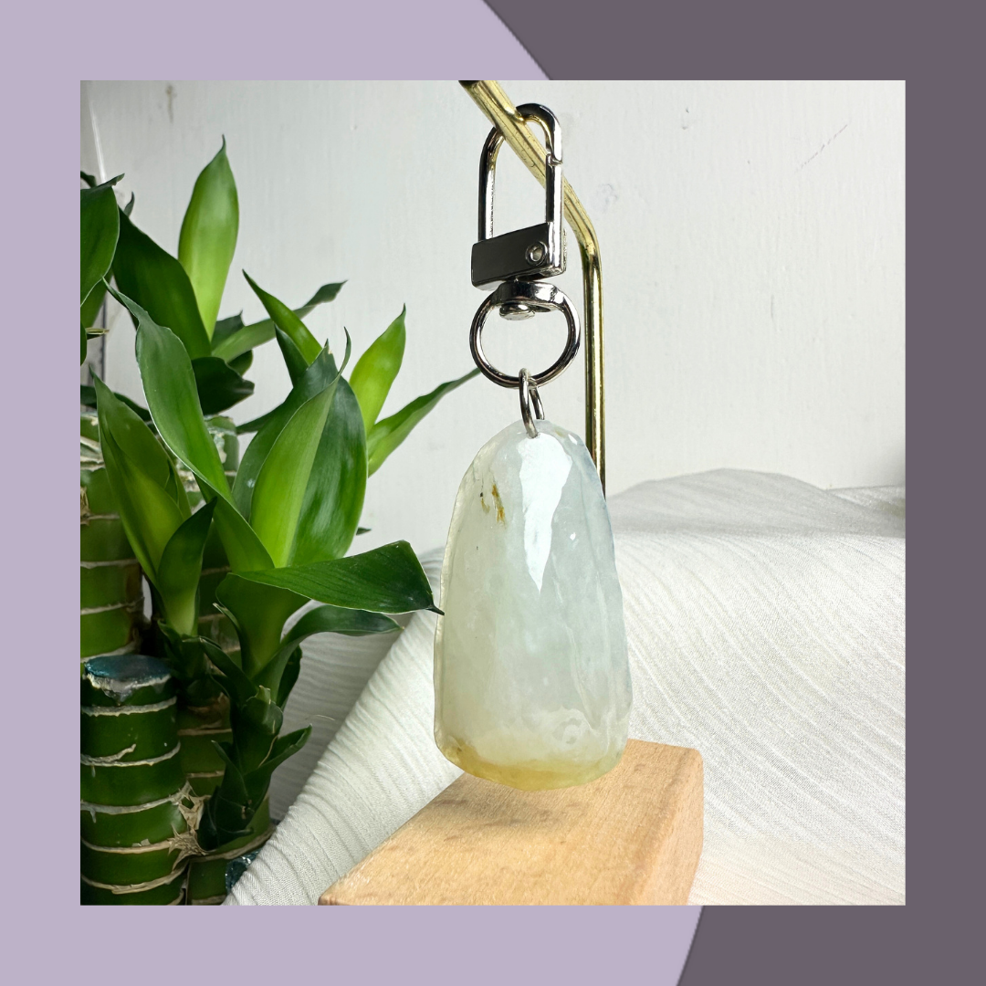 原石翡翠鎖匙扣 · 天然緬甸翡翠 ｜ M08010