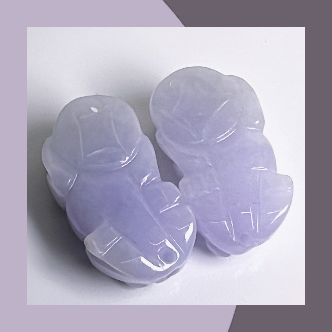 冰紫翡翠貔貅｜ 天然緬甸翡翠 M01717