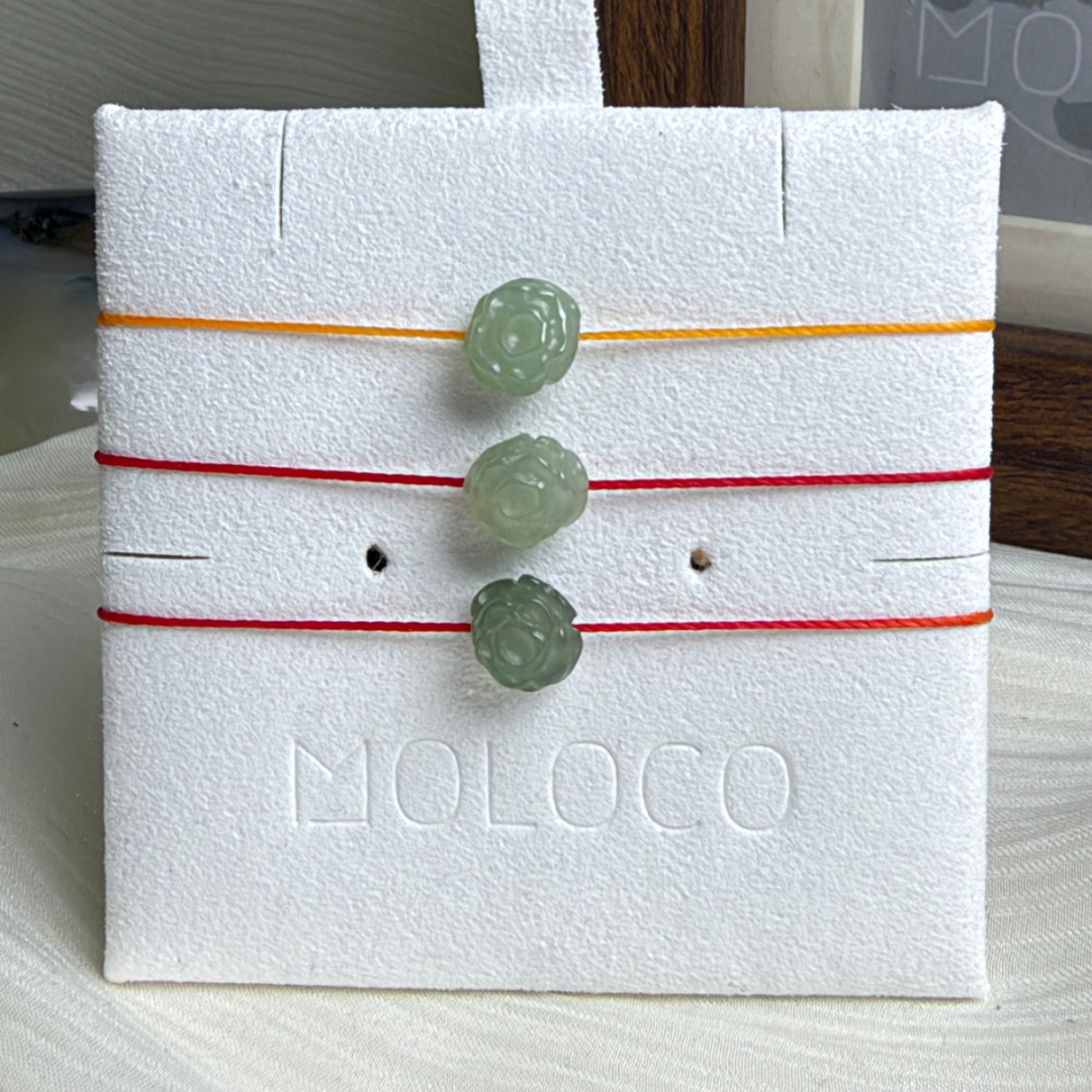 《Moloco Jade • Minimal》
極簡系列翡翠玫瑰手繩 · 天然緬甸翡翠| M04008