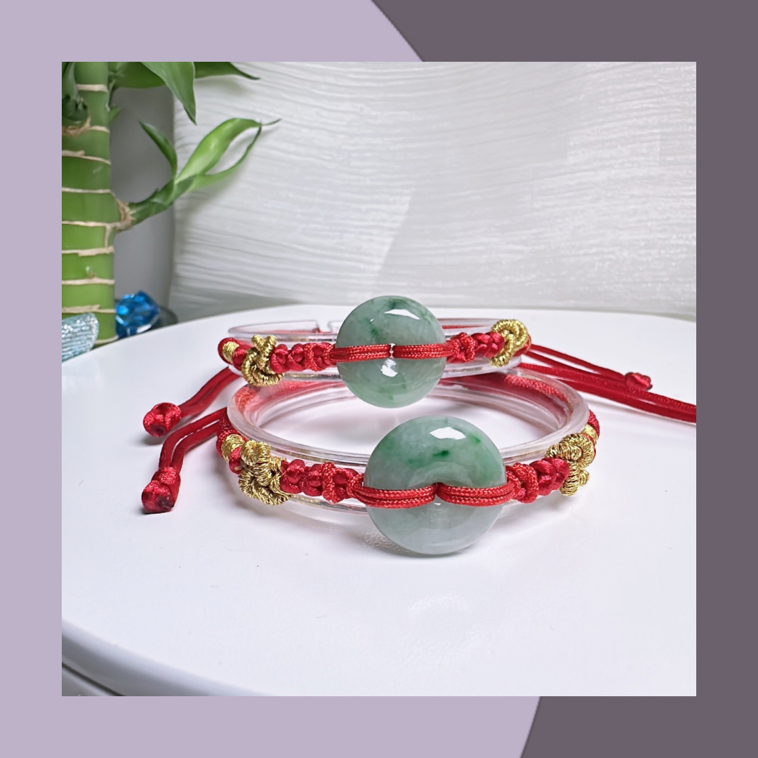 飄陽綠平安扣翡翠手繩 · 天然緬甸翡翠