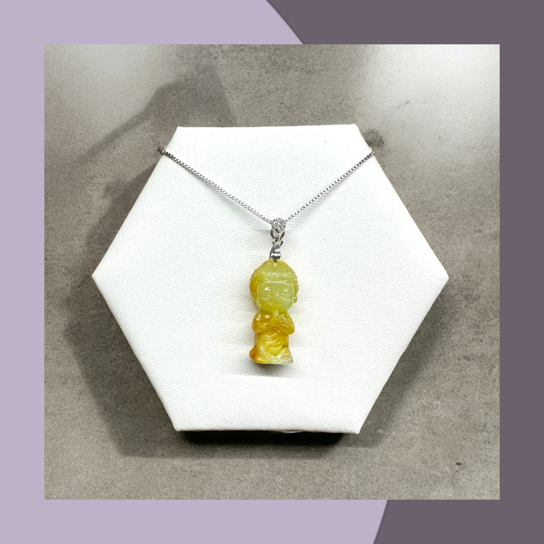 BB Buddha Pendant Necklace·Natural Burmese Jade | M01305