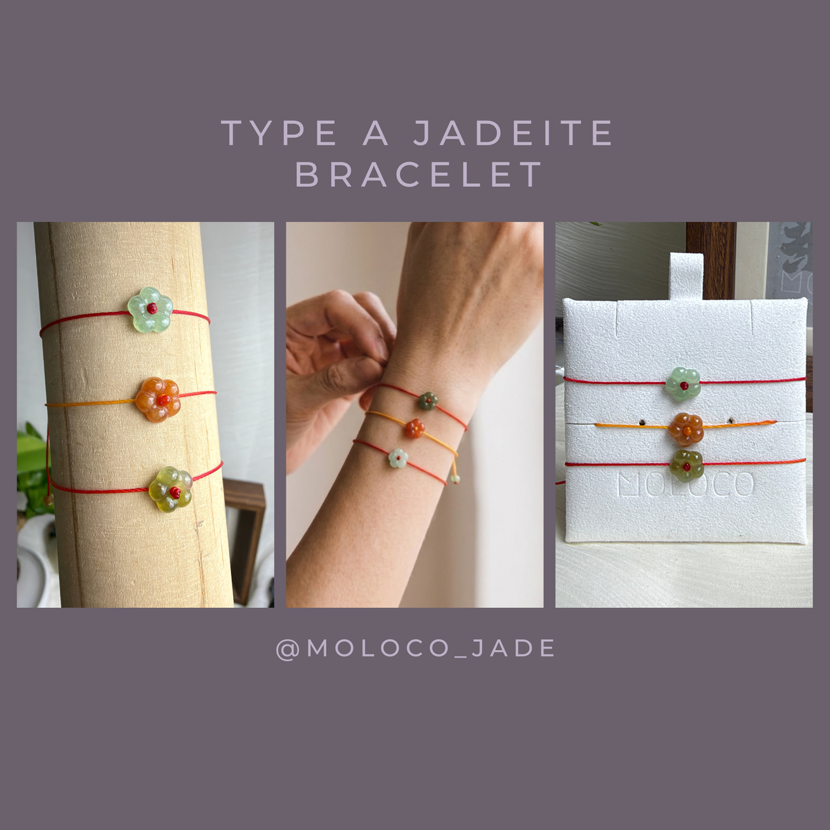《Moloco Jade • Minimal》
極簡系列翡翠花形手繩 · 天然緬甸翡翠| M04016