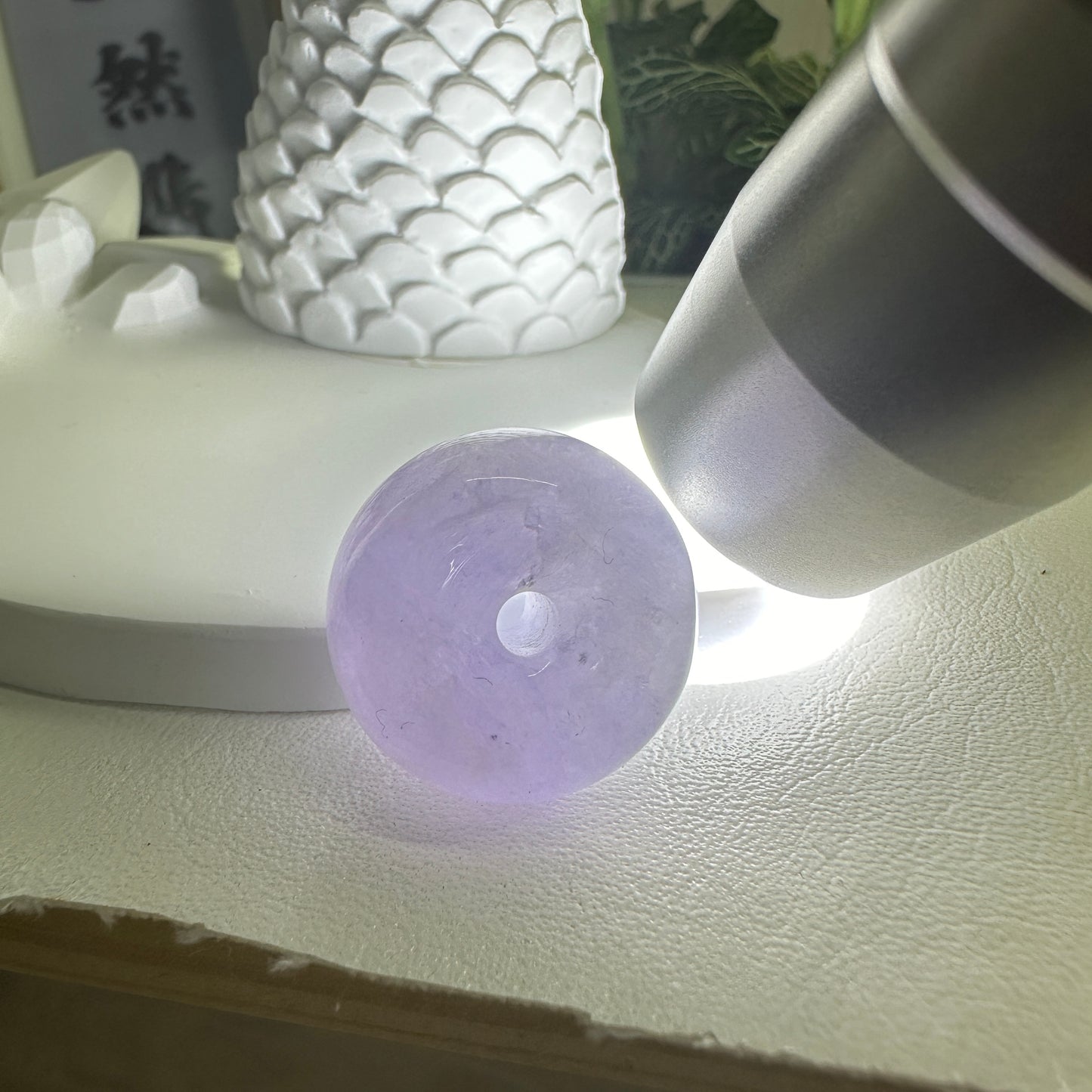 Intense Purple Jade Button · Natural Burmese Jade | M08001