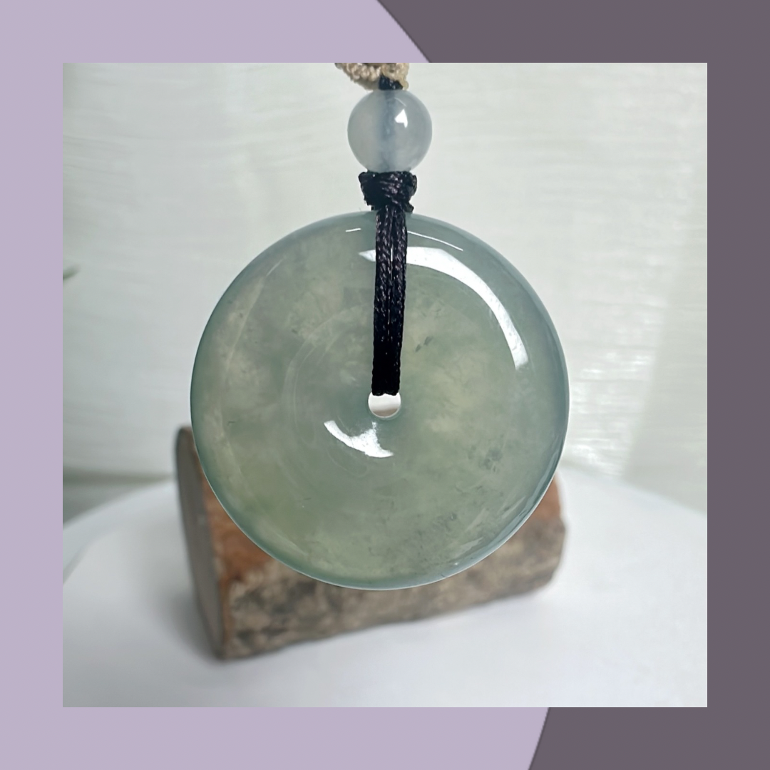 冰晴水翡翠平安扣頸繩