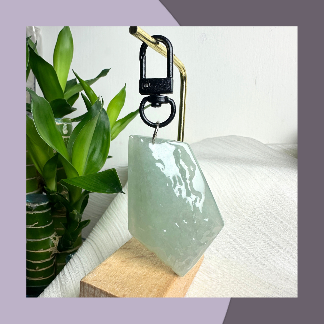 原石翡翠鎖匙扣 · 天然緬甸翡翠 ｜ M08010