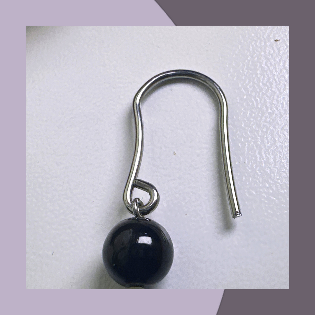 墨翠+珍珠小米珠耳環·天然緬甸翡翠 | M05812